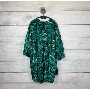 Ellos Plus Size Green Corded Waist Summer Beach Cover Up Dress Size 4X